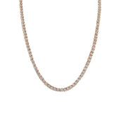 Tennis Style Necklace Rose Gold Colour 925 Sterling Silver with CZ